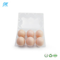 Plastic blister egg tray container with 6 holes